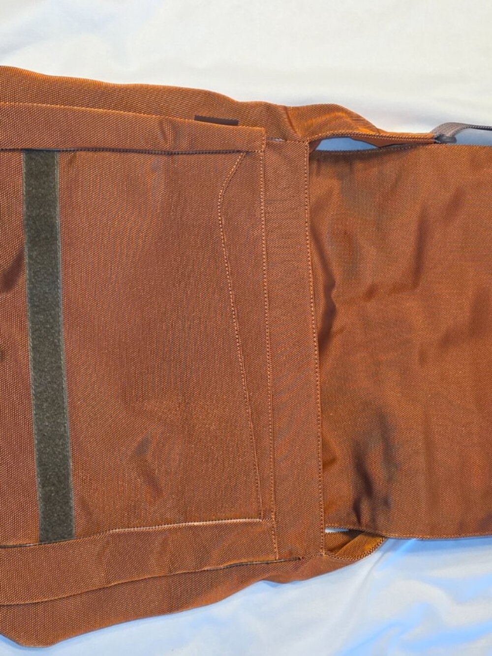 Burnt Orange Laptop Bag Padded Shoulder Strap Hook Loop Flap Closure Messenger - Picture 3 of 8